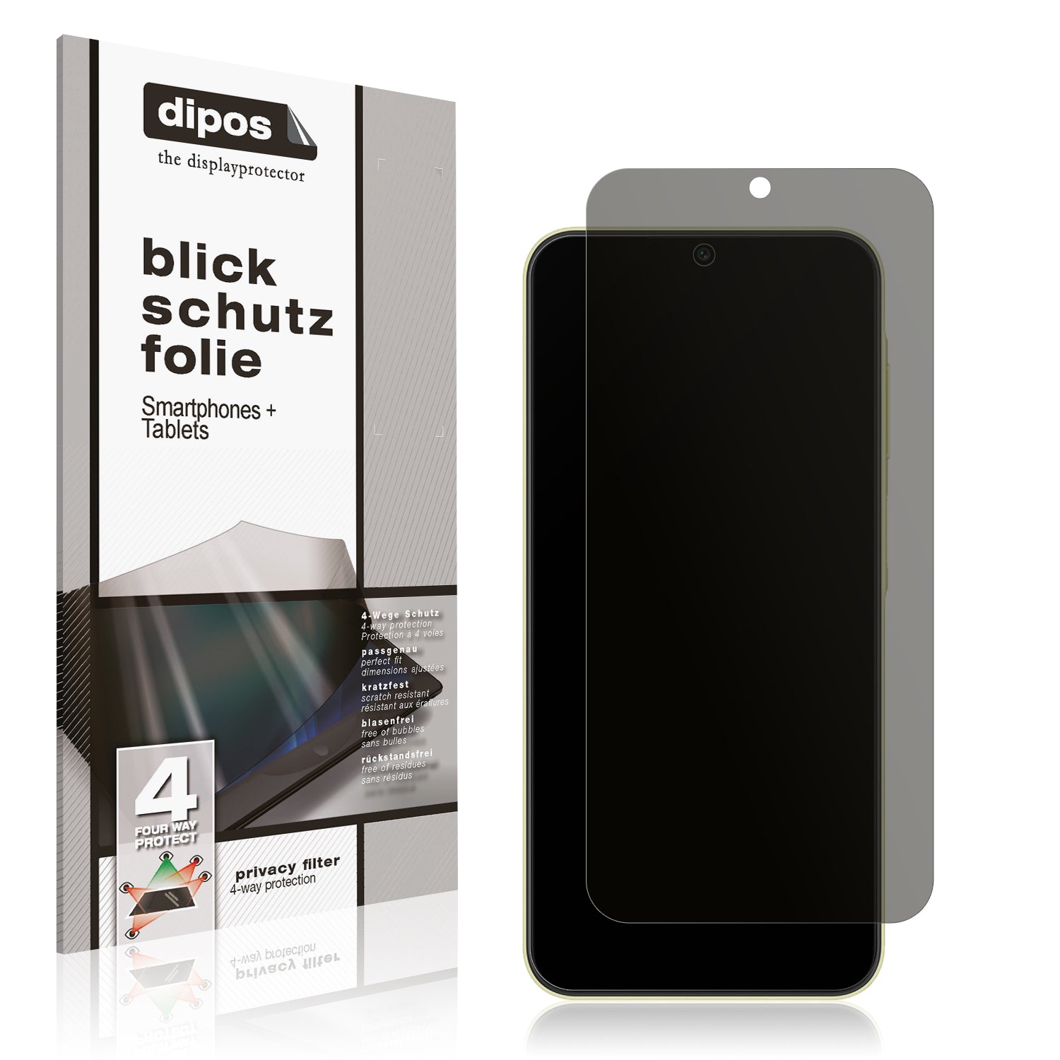 Blickschutzfolie von dipos passend für SAMSUNG Galaxy A25 5G, präziser Zuschnitt und blasenfrei montiert