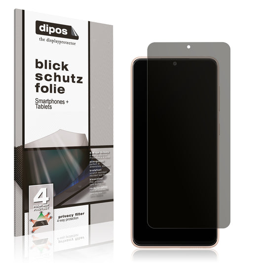 Blickschutzfolie von dipos passend für Samsung Galaxy A33, präziser Zuschnitt und blasenfrei montiert