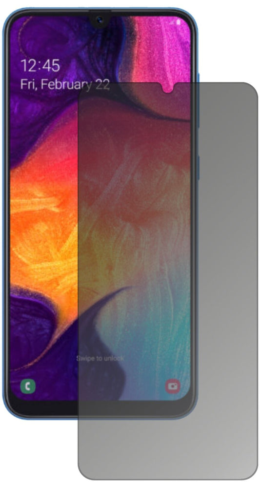 Blickschutzfolie von dipos passend für Samsung Galaxy A40, präziser Zuschnitt und blasenfrei montiert