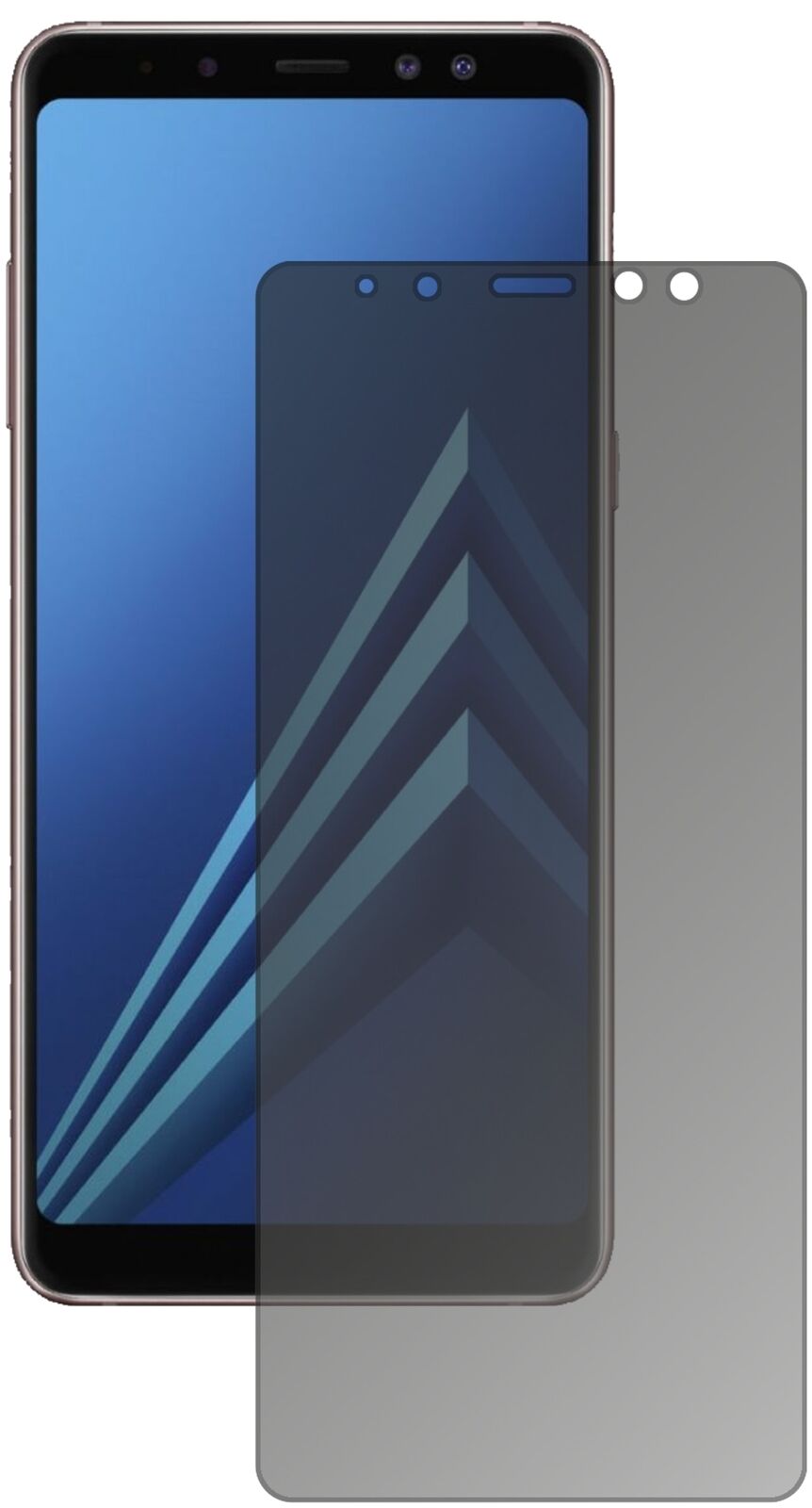 Blickschutzfolie von dipos passend für Samsung Galaxy A8 (2018), präziser Zuschnitt und blasenfrei montiert