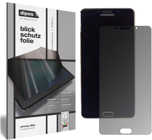 Blickschutzfolie von dipos passend für Samsung Galaxy A9 Pro (SM-A9100), präziser Zuschnitt und blasenfrei montiert