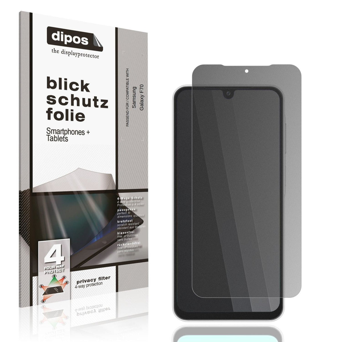 Displayschutz mit Blickschutzfilter-Effekt zur Unterstützung beim Schutz sensibler Daten