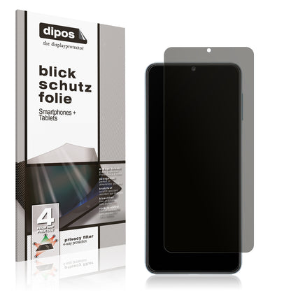 Blickschutzfolie von dipos passend für Samsung Galaxy M32, präziser Zuschnitt und blasenfrei montiert