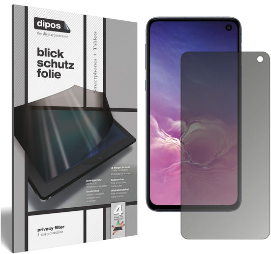 Blickschutzfolie von dipos passend für Samsung Galaxy S10e, präziser Zuschnitt und blasenfrei montiert