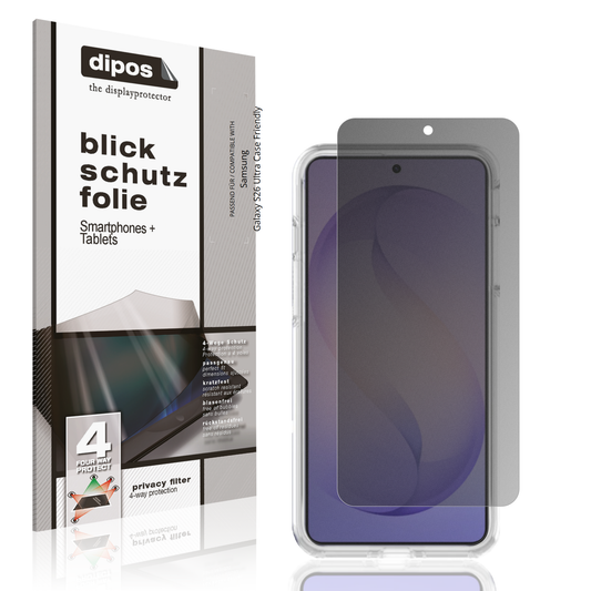 Blickschutzfolie von dipos passend für Samsung Galaxy S26 Ultra Case Friendly, präziser Zuschnitt und blasenfrei montiert