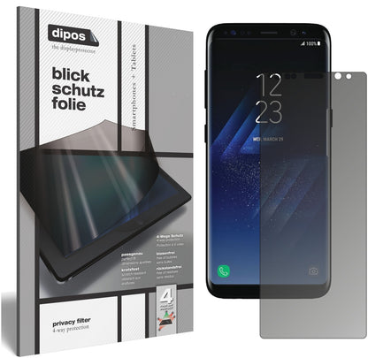 Blickschutzfolie von dipos passend für Samsung Galaxy S8, präziser Zuschnitt und blasenfrei montiert