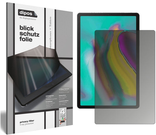 Blickschutzfolie von dipos passend für Samsung Galaxy Tab A 10.1 (2019), präziser Zuschnitt und blasenfrei montiert