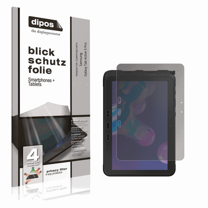 Blickschutzfolie von dipos passend für Samsung Galaxy Tab Active 5 Pro, präziser Zuschnitt und blasenfrei montiert