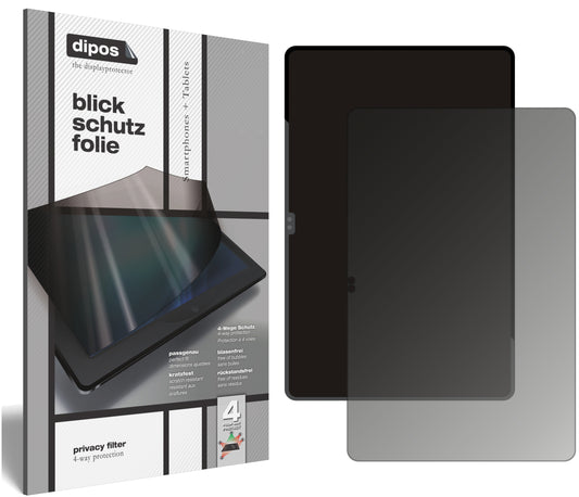 Blickschutzfolie von dipos passend für Samsung Galaxy Tab S8 Ultra, präziser Zuschnitt und blasenfrei montiert
