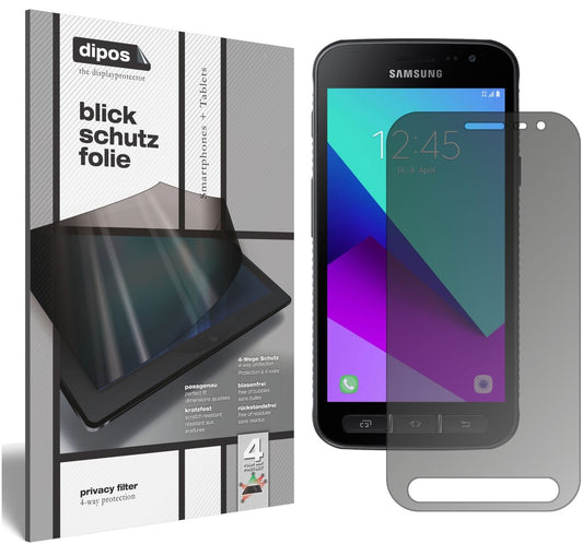 Blickschutzfolie von dipos passend für Samsung Galaxy Xcover 4, präziser Zuschnitt und blasenfrei montiert