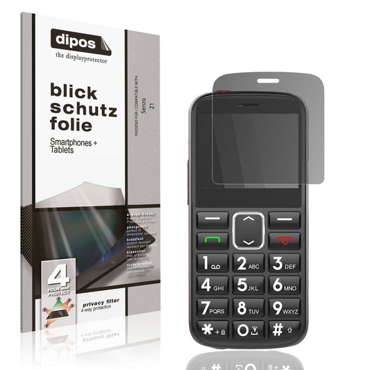 Blickschutzfolie von dipos passend für Senzo Z1, präziser Zuschnitt und blasenfrei montiert