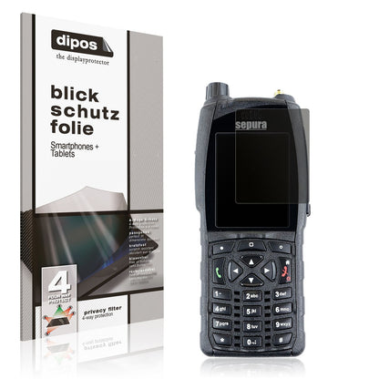 Blickschutzfolie von dipos passend für Sepura SC2020, präziser Zuschnitt und blasenfrei montiert