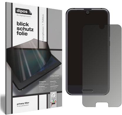 Blickschutzfolie von dipos passend für Sharp Aquos R Compact, präziser Zuschnitt und blasenfrei montiert