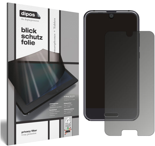 Blickschutzfolie von dipos passend für Sharp Aquos R Compact, präziser Zuschnitt und blasenfrei montiert