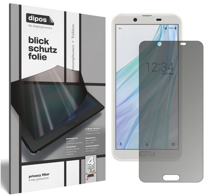 Blickschutzfolie von dipos passend für Sharp Aquos Sense2, präziser Zuschnitt und blasenfrei montiert