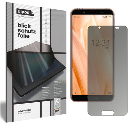 Blickschutzfolie von dipos passend für Sharp Aquos Sense3, präziser Zuschnitt und blasenfrei montiert