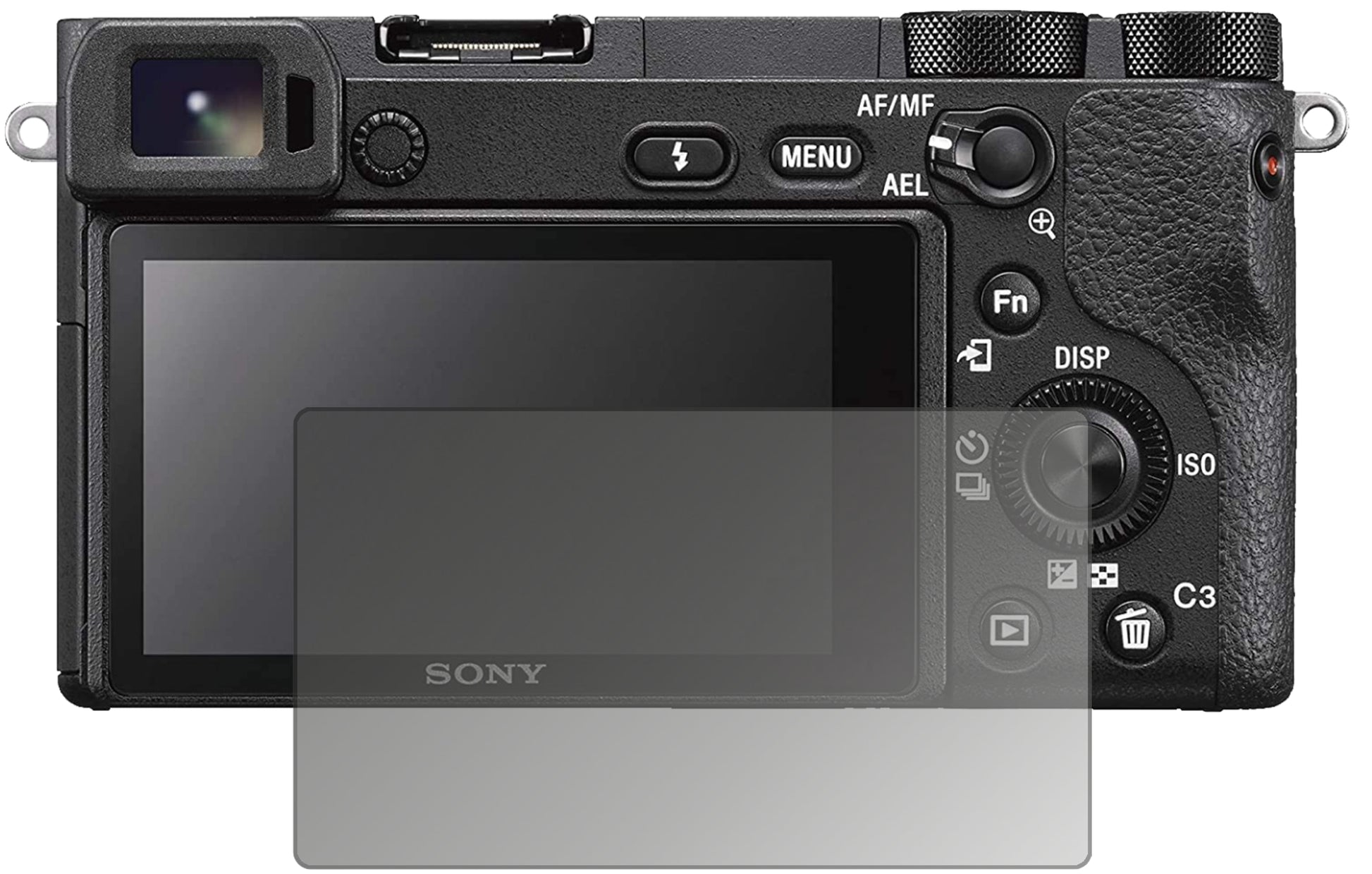 Blickschutzfolie von dipos passend für Sony Alpha 6600, präziser Zuschnitt und blasenfrei montiert
