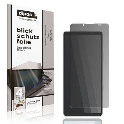 Blickschutzfolie von dipos passend für Sony Xperia 10 VIII, präziser Zuschnitt und blasenfrei montiert