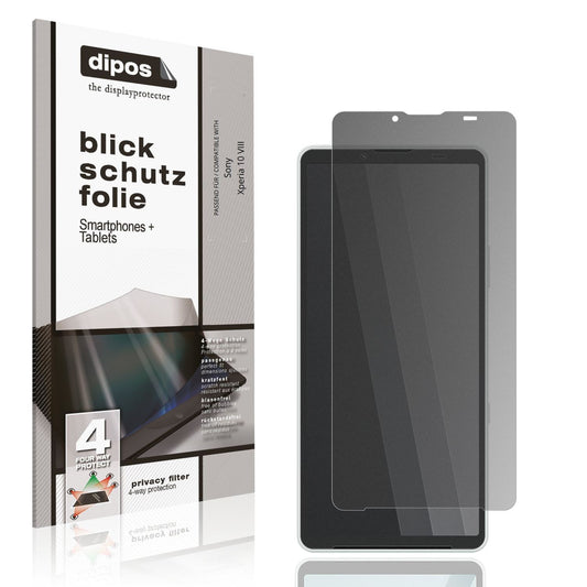 Blickschutzfolie von dipos passend für Sony Xperia 10 VIII, präziser Zuschnitt und blasenfrei montiert