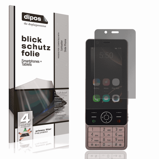 Blickschutzfolie von dipos passend für Sxhlseller Slide Phone, präziser Zuschnitt und blasenfrei montiert