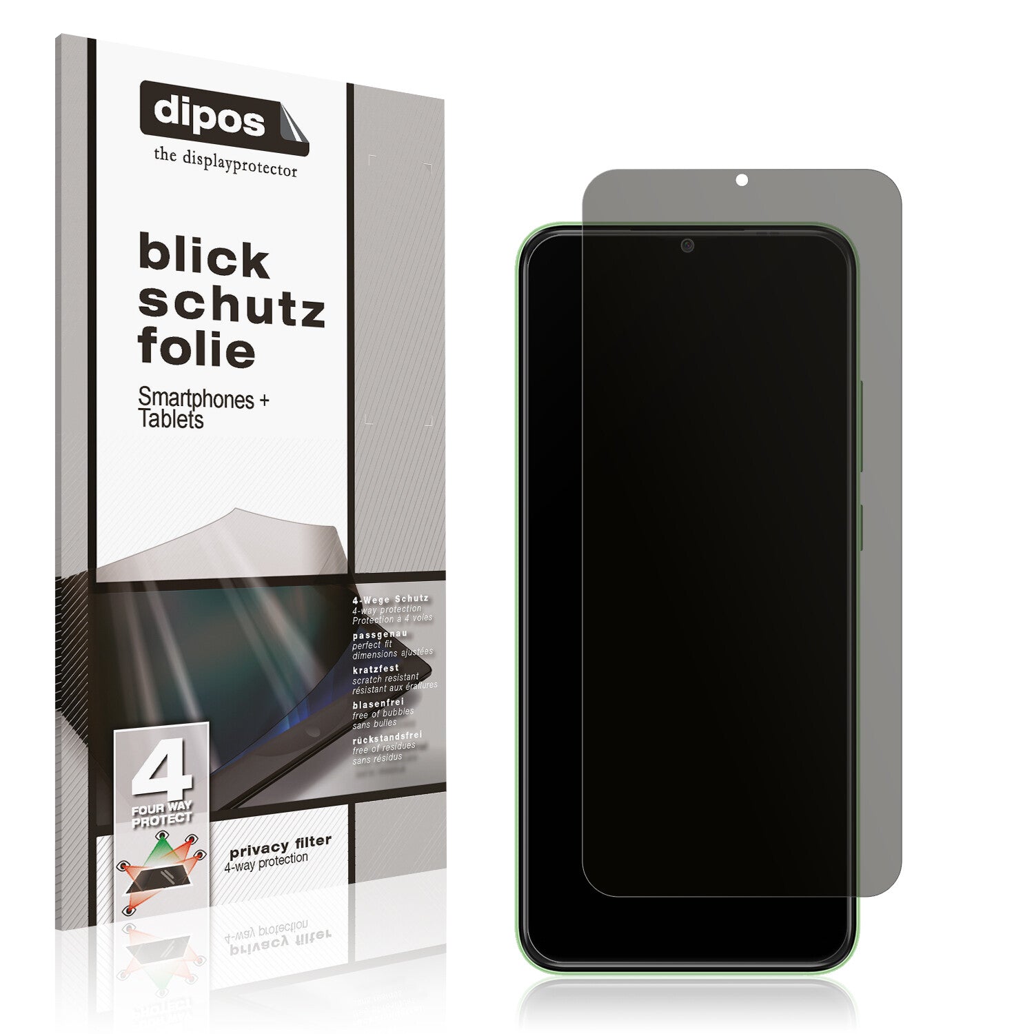 Blickschutzfolie von dipos passend für Symphony Z55, präziser Zuschnitt und blasenfrei montiert