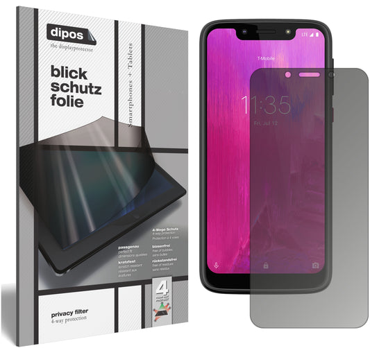 Blickschutzfolie von dipos passend für T-Mobile Revvlry, präziser Zuschnitt und blasenfrei montiert
