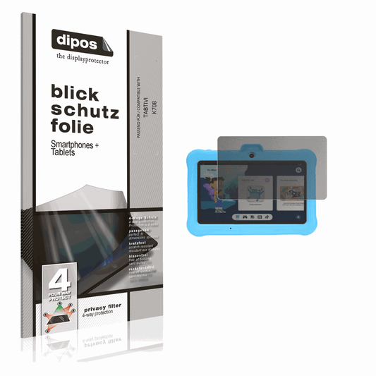 Blickschutzfolie von dipos passend für TABTIVI K708, präziser Zuschnitt und blasenfrei montiert