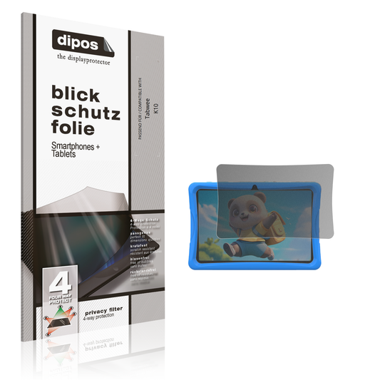 Blickschutzfolie von dipos passend für Tabwee K10, präziser Zuschnitt und blasenfrei montiert