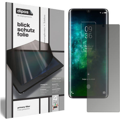 Blickschutzfolie von dipos passend für TCL 10 Pro, präziser Zuschnitt und blasenfrei montiert