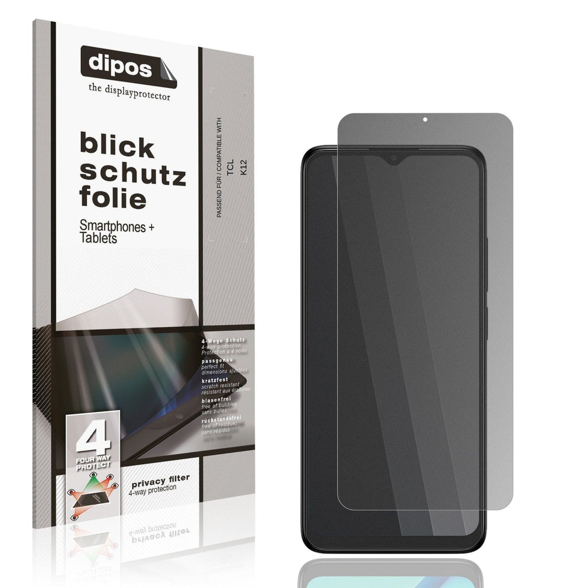 Displayschutz mit Blickschutzfilter-Effekt zur Unterstützung beim Schutz sensibler Daten