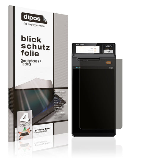 Blickschutzfolie von dipos passend für Telpo M10 Back-Display, präziser Zuschnitt und blasenfrei montiert
