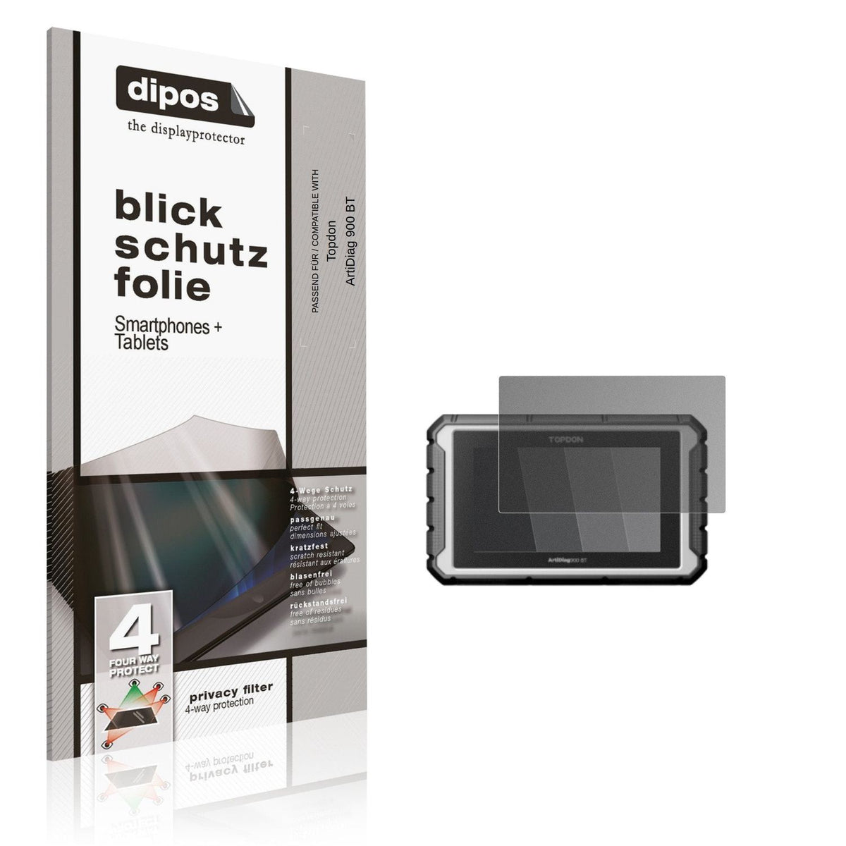 Screen Protector for Topdon ArtiDiag 900 BT Privacy Filter 4-Way Protection dipos
