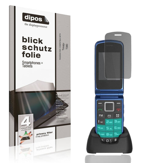 Blickschutzfolie von dipos passend für Tosaju T380, präziser Zuschnitt und blasenfrei montiert