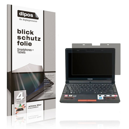 Blickschutzfolie von dipos passend für Toshiba NB550D 10 Zoll, präziser Zuschnitt und blasenfrei montiert