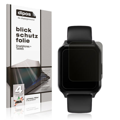 Blickschutzfolie von dipos passend für Touchelex 1,52 Zoll Smartwatch, präziser Zuschnitt und blasenfrei montiert