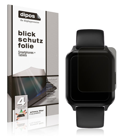 Blickschutzfolie von dipos passend für Touchelex 1,52 Zoll Smartwatch, präziser Zuschnitt und blasenfrei montiert
