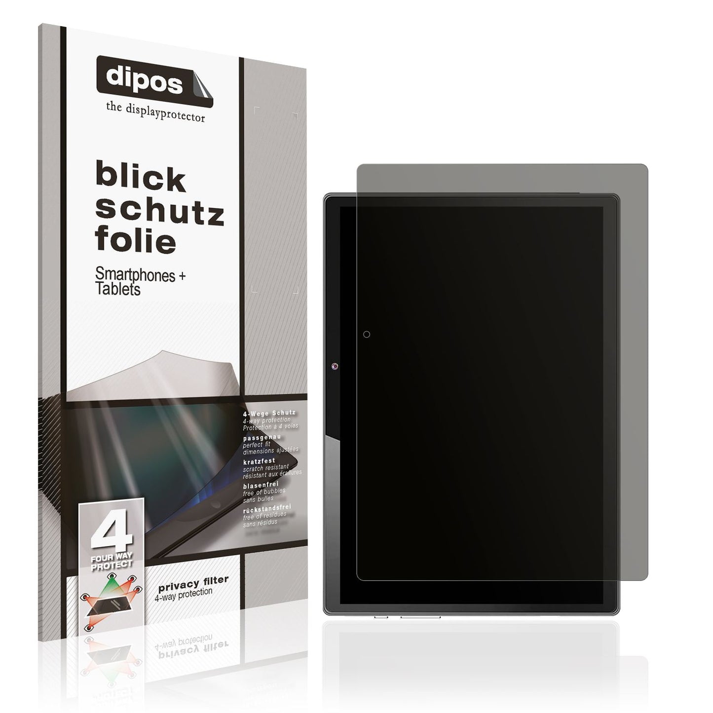 Blickschutzfolie von dipos passend für TPZ T10B-280 10 Zoll, präziser Zuschnitt und blasenfrei montiert