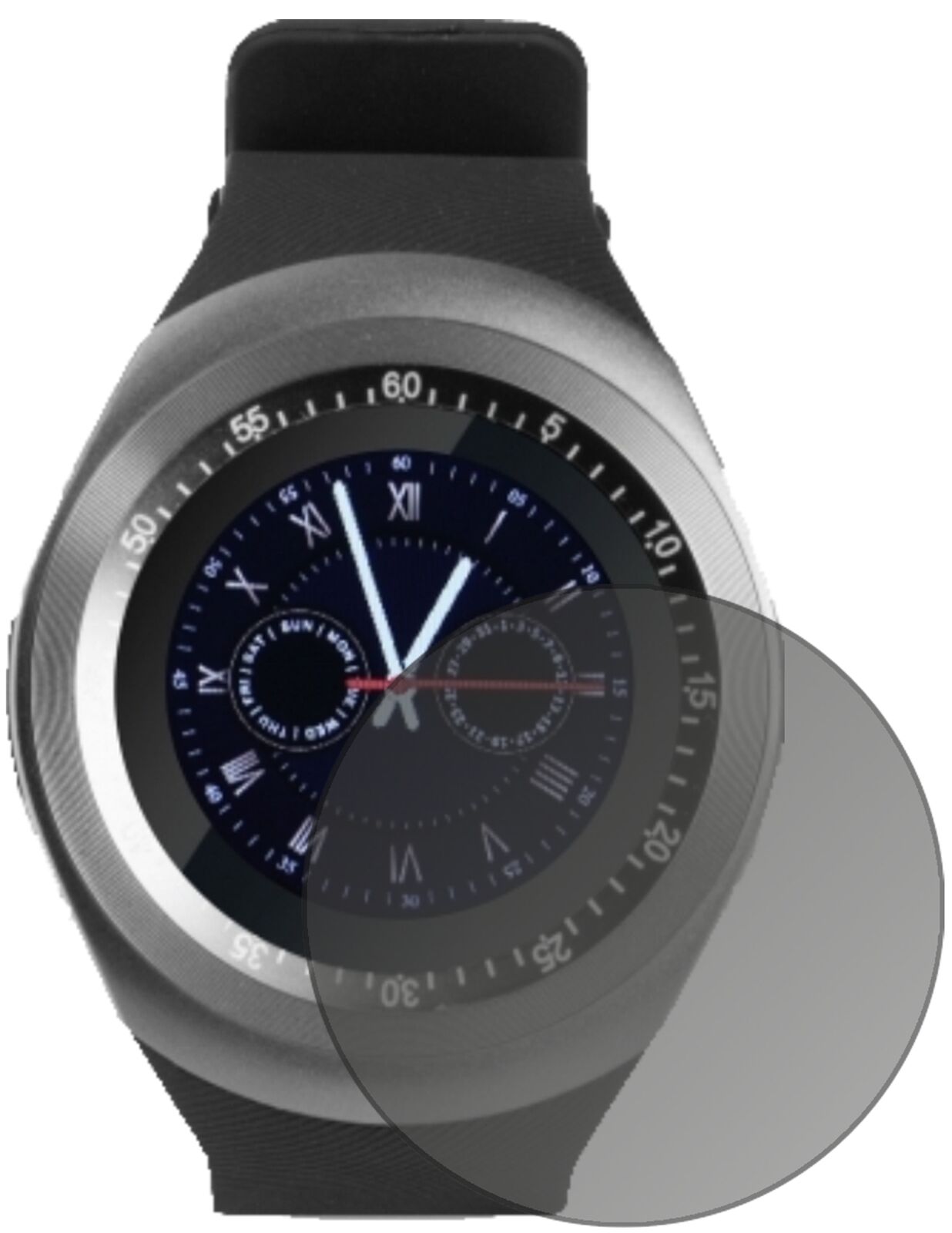 Blickschutzfolie von dipos passend für TrendGeek TG-SW1 Smartwatch, präziser Zuschnitt und blasenfrei montiert