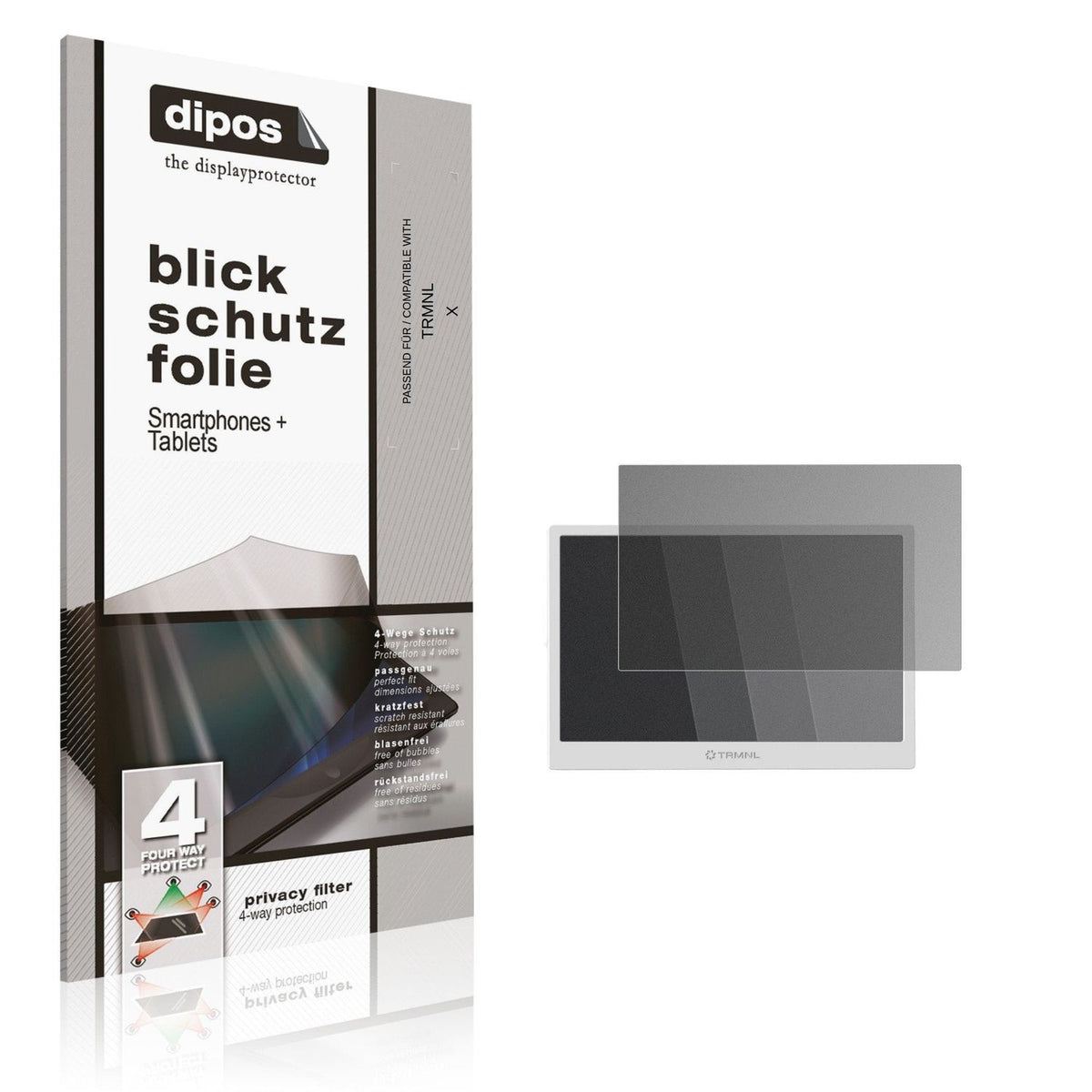 Displayschutz mit Blickschutzfilter-Effekt zur Unterstützung beim Schutz sensibler Daten