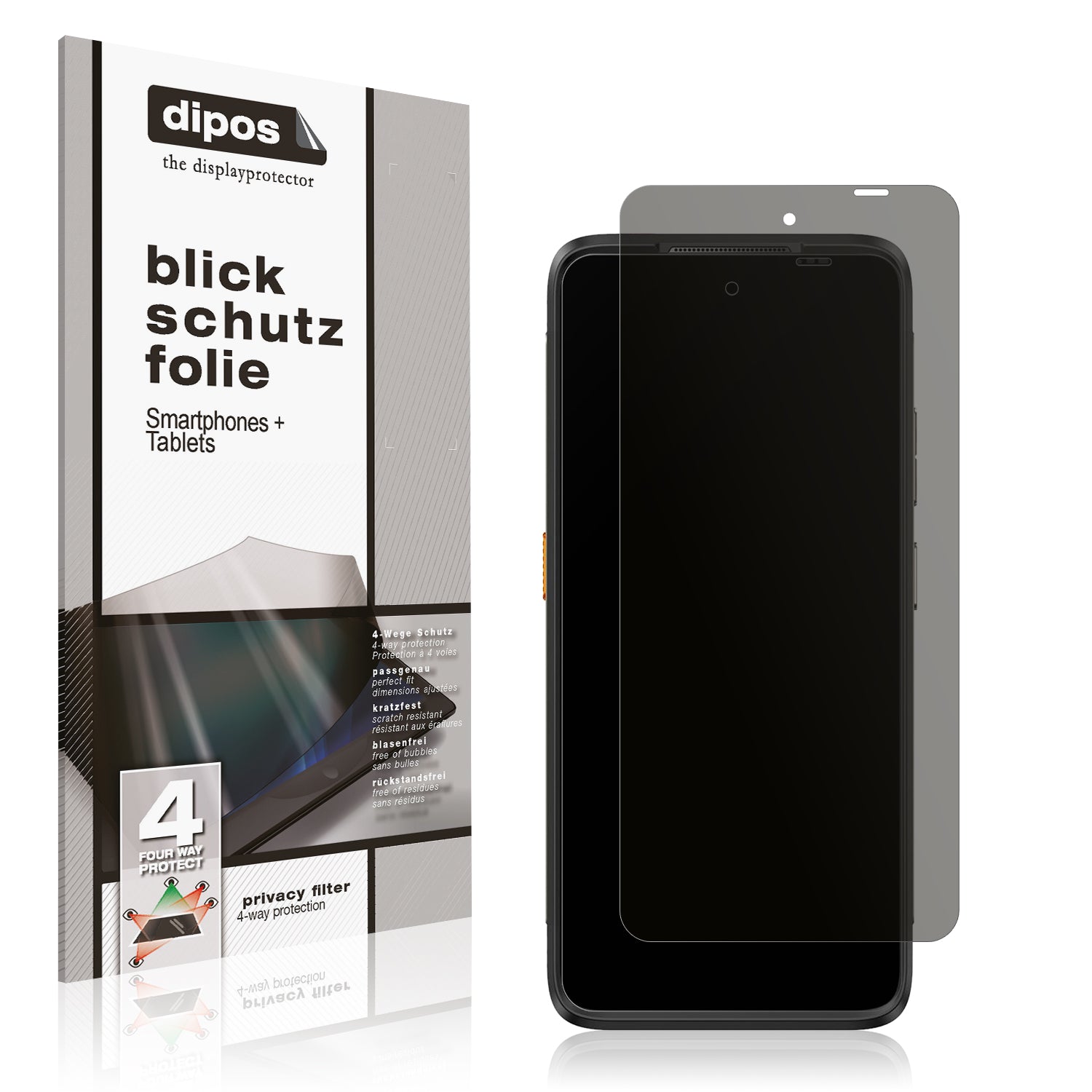 Blickschutzfolie von dipos passend für Ulefone Armor 23 Ultra, präziser Zuschnitt und blasenfrei montiert