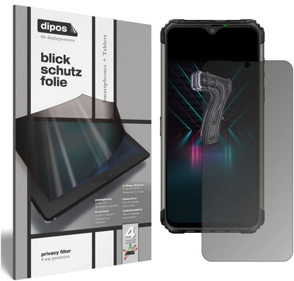 Blickschutzfolie von dipos passend für Ulefone Armor 7, präziser Zuschnitt und blasenfrei montiert