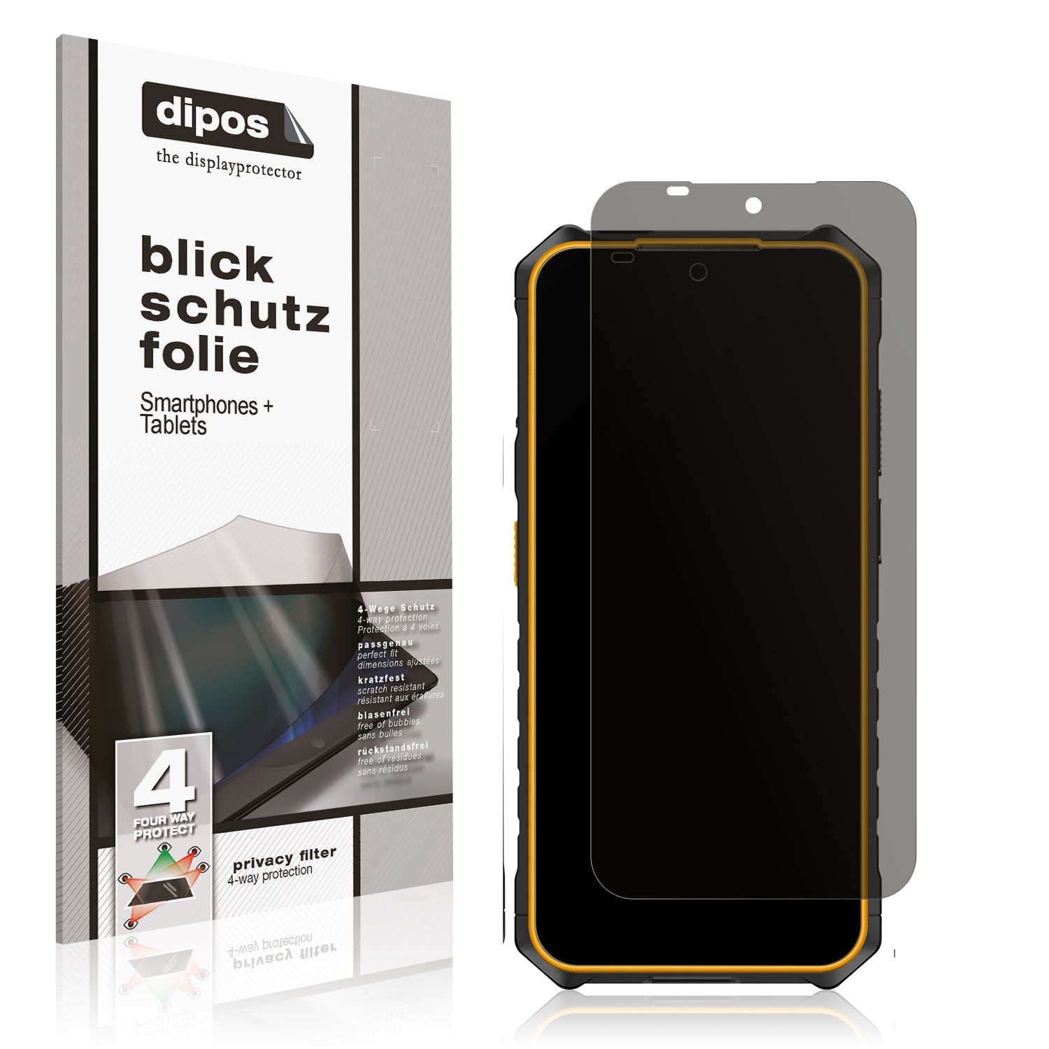 Blickschutzfolie von dipos passend für Ulefone Armor X13 Outdoor, präziser Zuschnitt und blasenfrei montiert