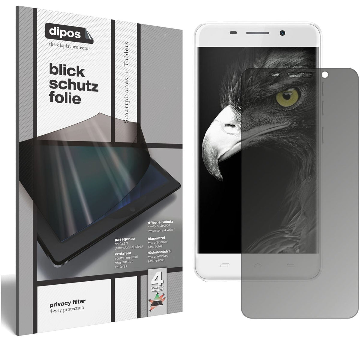 Blickschutzfolie von dipos passend für Ulefone Metal, präziser Zuschnitt und blasenfrei montiert