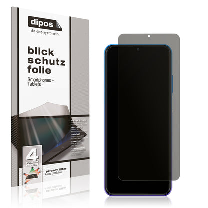 Blickschutzfolie von dipos passend für Ulefone Note 12P, präziser Zuschnitt und blasenfrei montiert