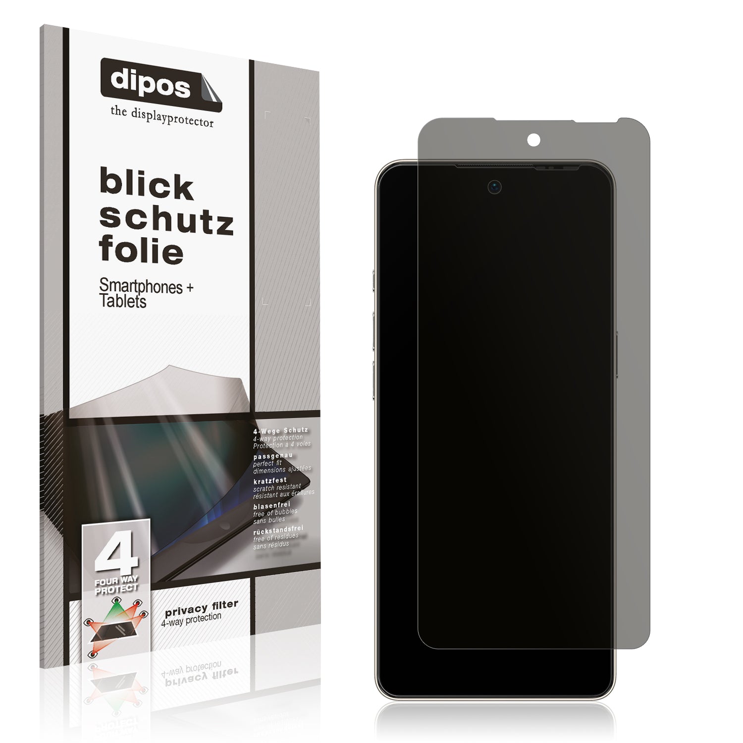 Blickschutzfolie von dipos passend für Ulefone Note 18 Ultra 5G, präziser Zuschnitt und blasenfrei montiert