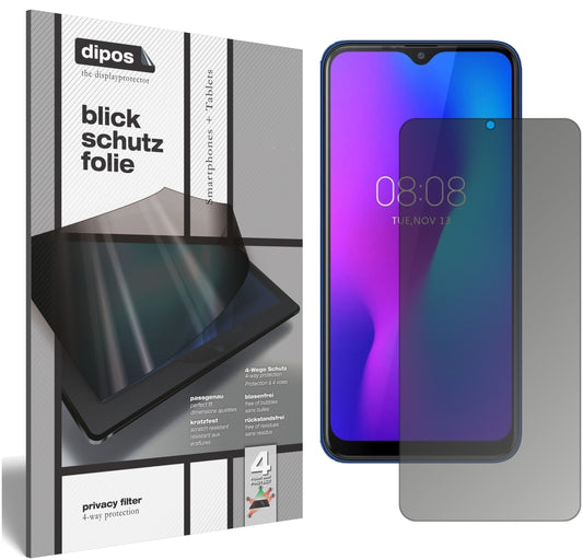 Blickschutzfolie von dipos passend für Ulefone Power 6, präziser Zuschnitt und blasenfrei montiert