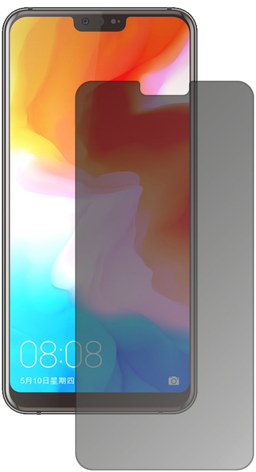 Blickschutzfolie von dipos passend für Ulefone T2, präziser Zuschnitt und blasenfrei montiert
