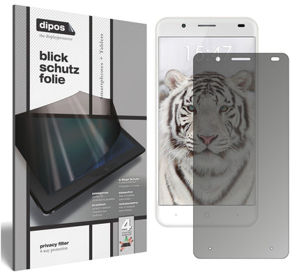 Blickschutzfolie von dipos passend für Ulefone Tiger, präziser Zuschnitt und blasenfrei montiert
