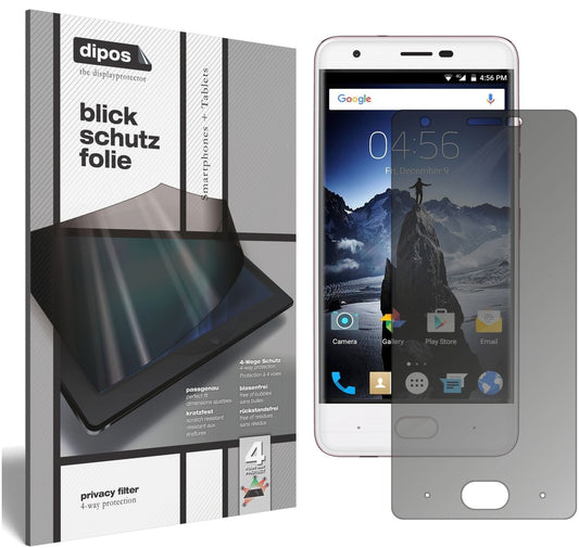 Blickschutzfolie von dipos passend für Ulefone U008 Pro, präziser Zuschnitt und blasenfrei montiert