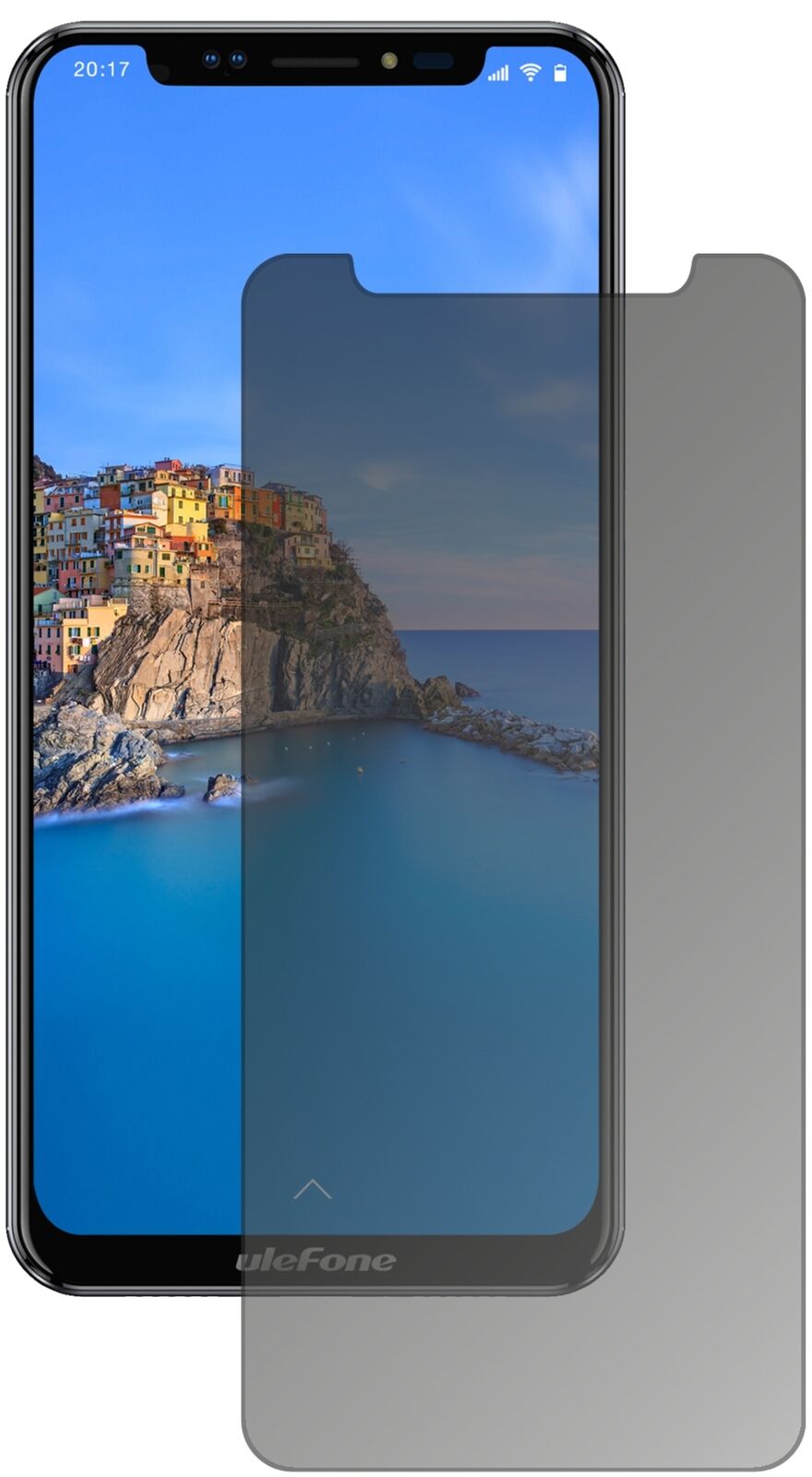 Blickschutzfolie von dipos passend für Ulefone X, präziser Zuschnitt und blasenfrei montiert